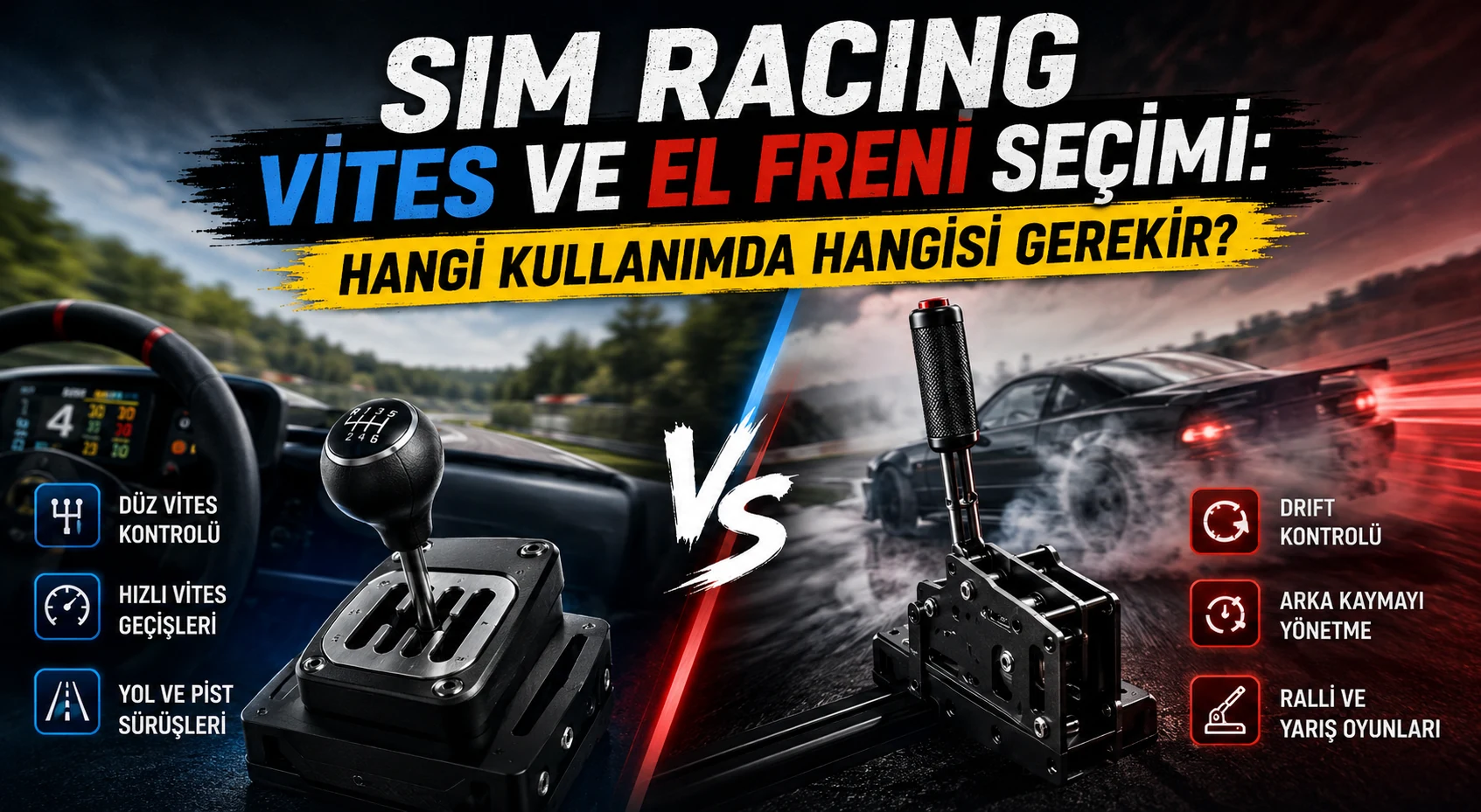Sim racing vites ve el freni seçimi: Hangi kullanımda hangisi gerekir?