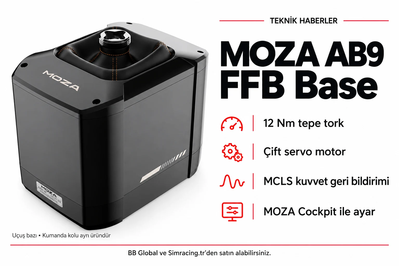 MOZA AB9 FFB Base – Teknik Özellikler