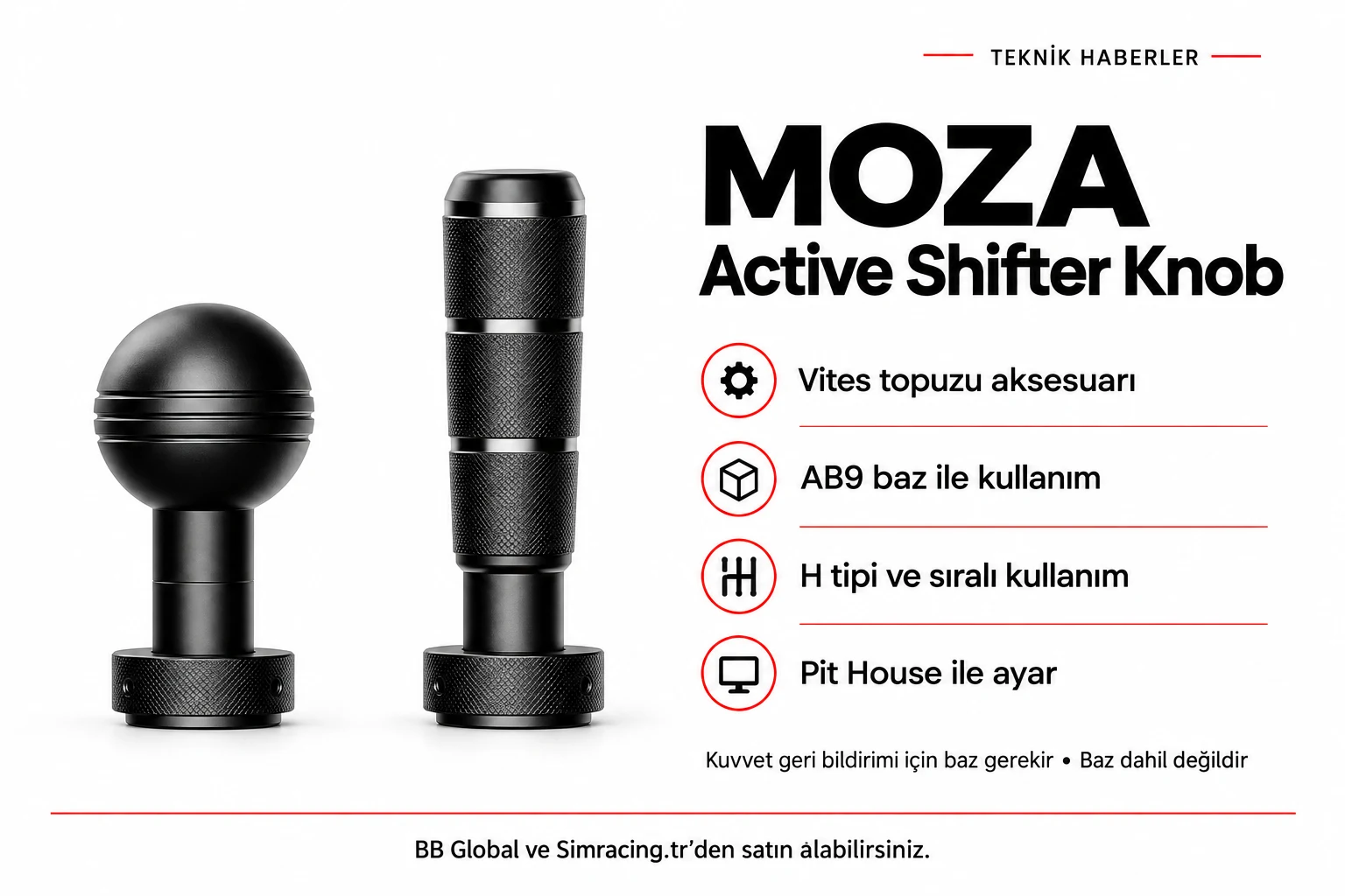 MOZA Active Shifter Knob – Teknik Detaylar