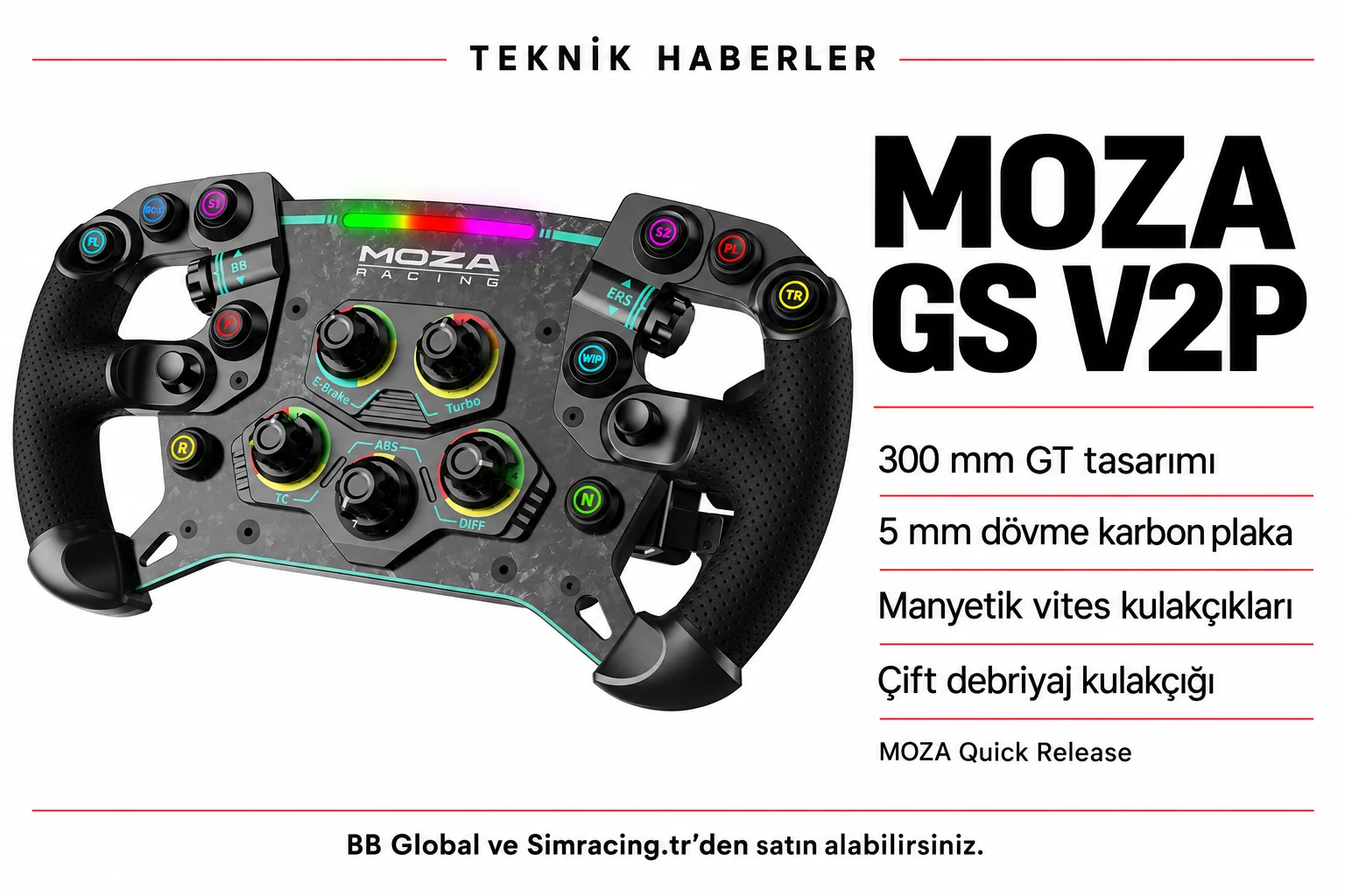 MOZA GS V2P Steering Wheel – Teknik Detaylar