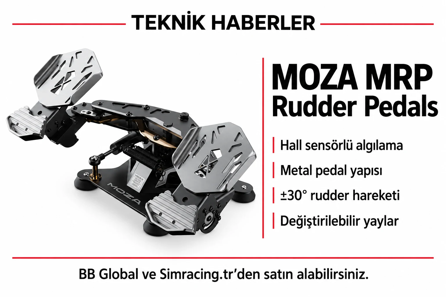 MOZA MRP Rudder Pedals – Teknik Detaylar