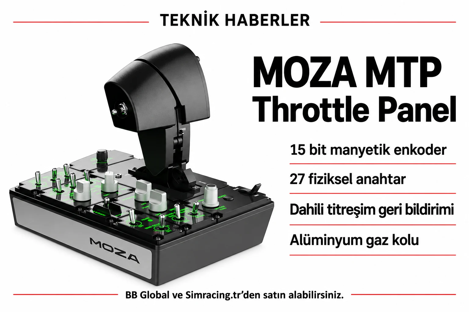 MOZA MTP Throttle Panel – Teknik Detaylar