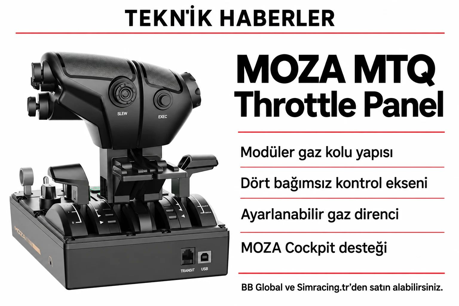 MOZA MTQ Throttle Panel – Teknik Detaylar