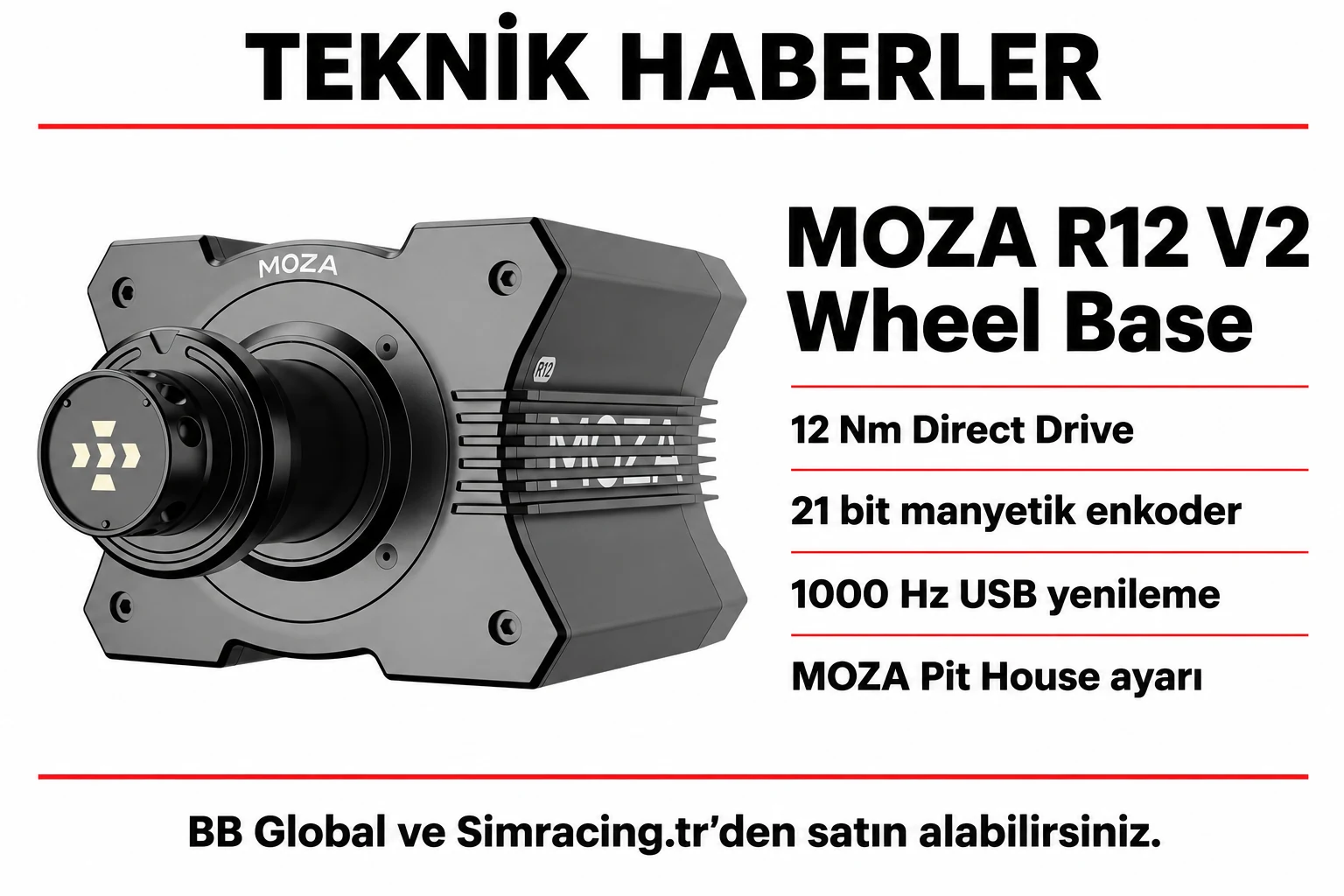 MOZA R12 V2 Wheel Base – Teknik Detaylar