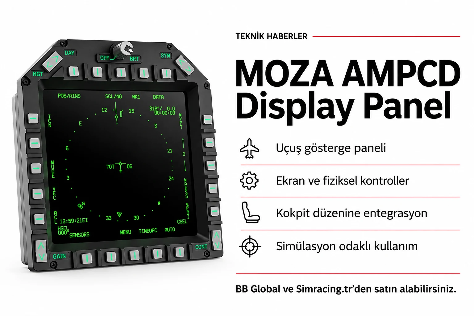 MOZA AMPCD Display Panel – Teknik Detaylar