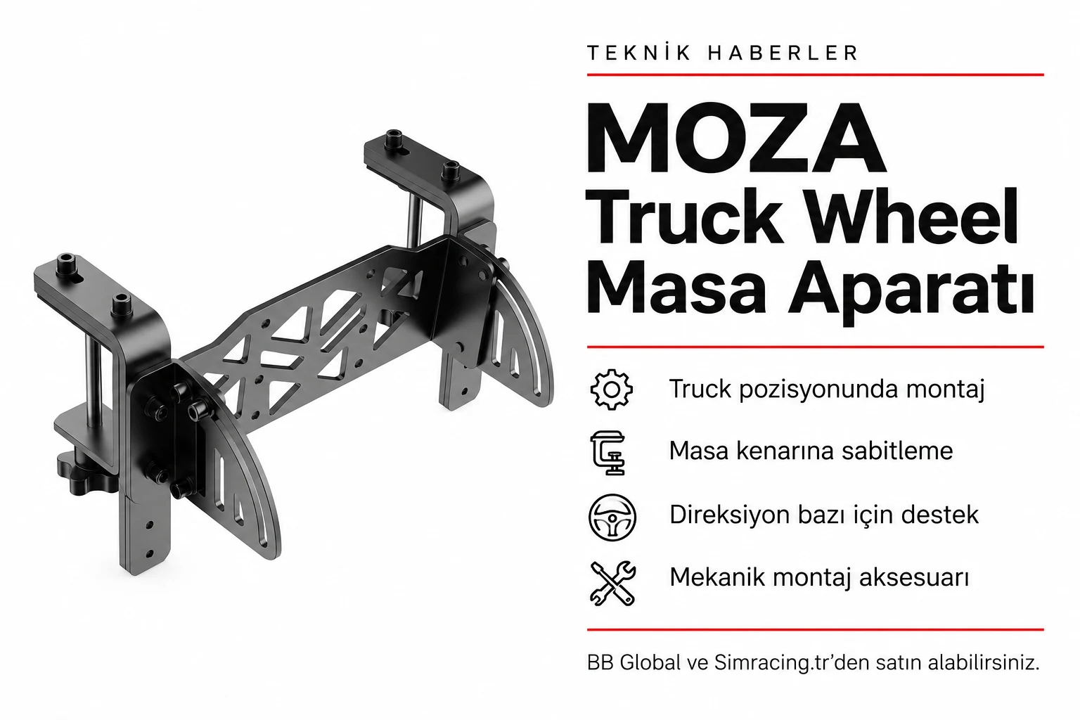 MOZA Truck Wheel Masa Aparatı – Teknik Detaylar