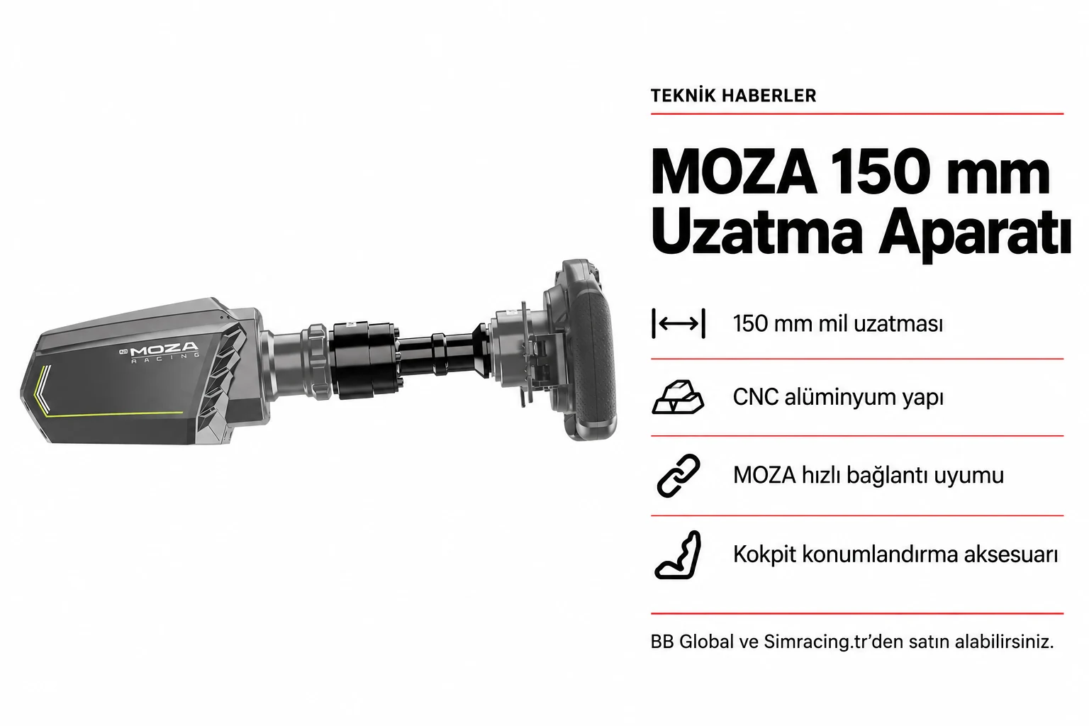 MOZA 150 mm Uzatma Aparatı – Teknik Detaylar