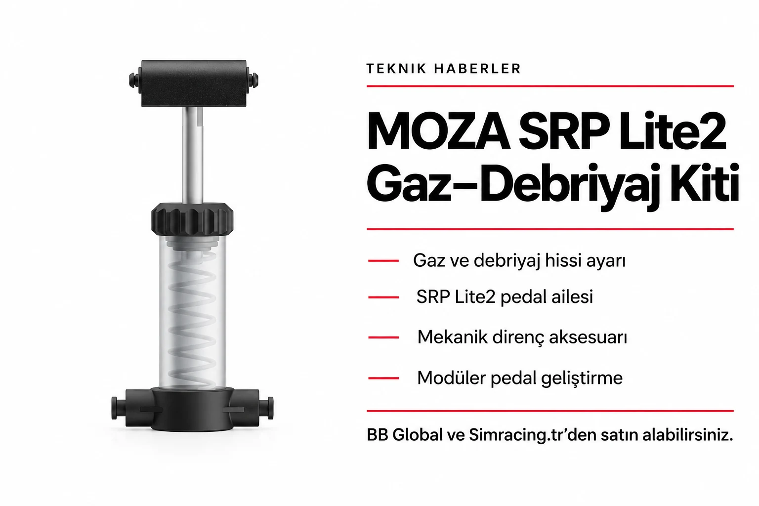 MOZA SRP Lite2 Gaz–Debriyaj Kiti – Teknik Detaylar