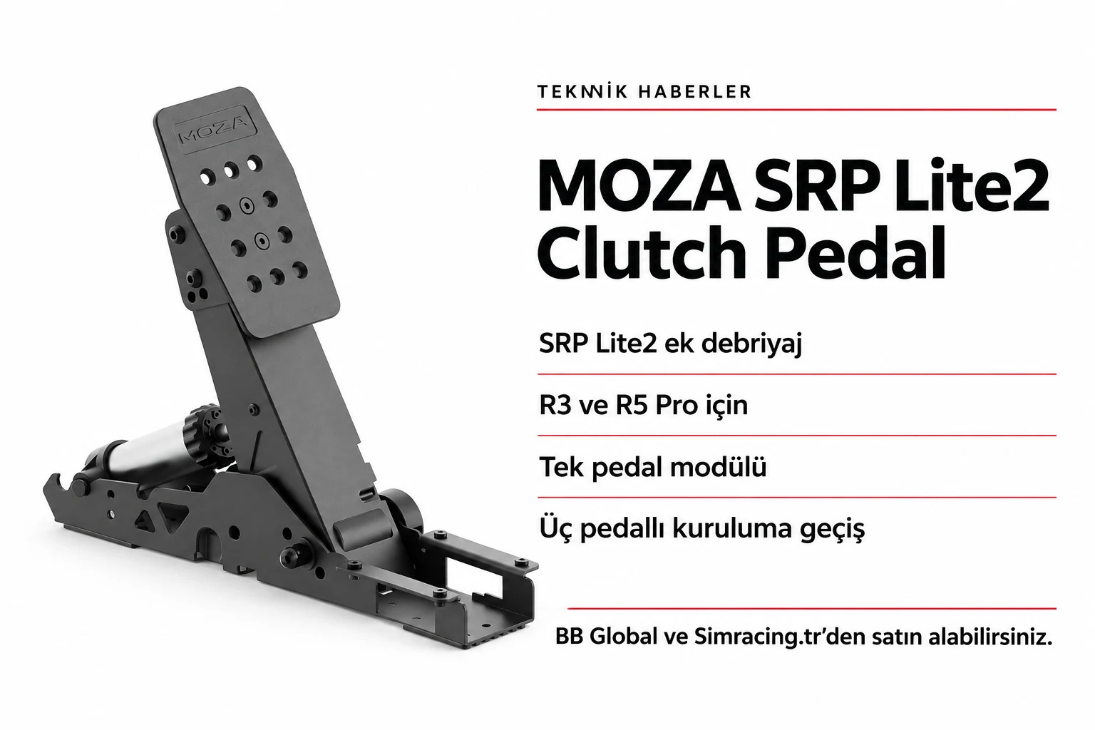MOZA SRP Lite2 Clutch Pedal – Teknik Detaylar