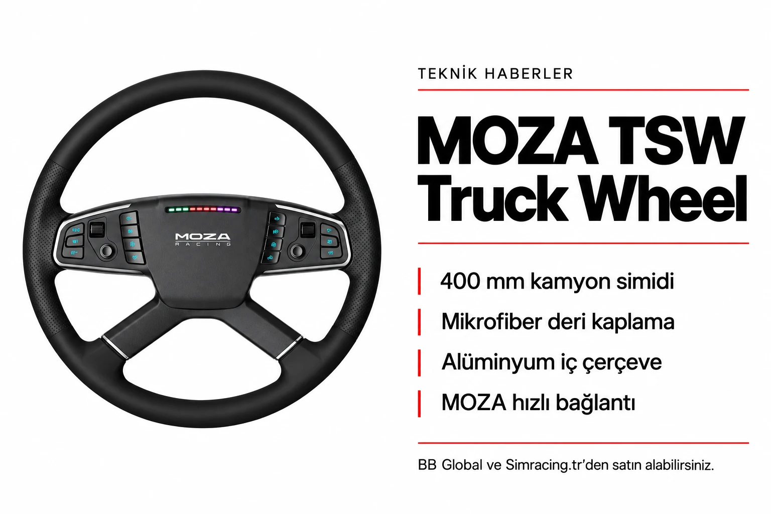 MOZA TSW Truck Wheel – Teknik Detaylar