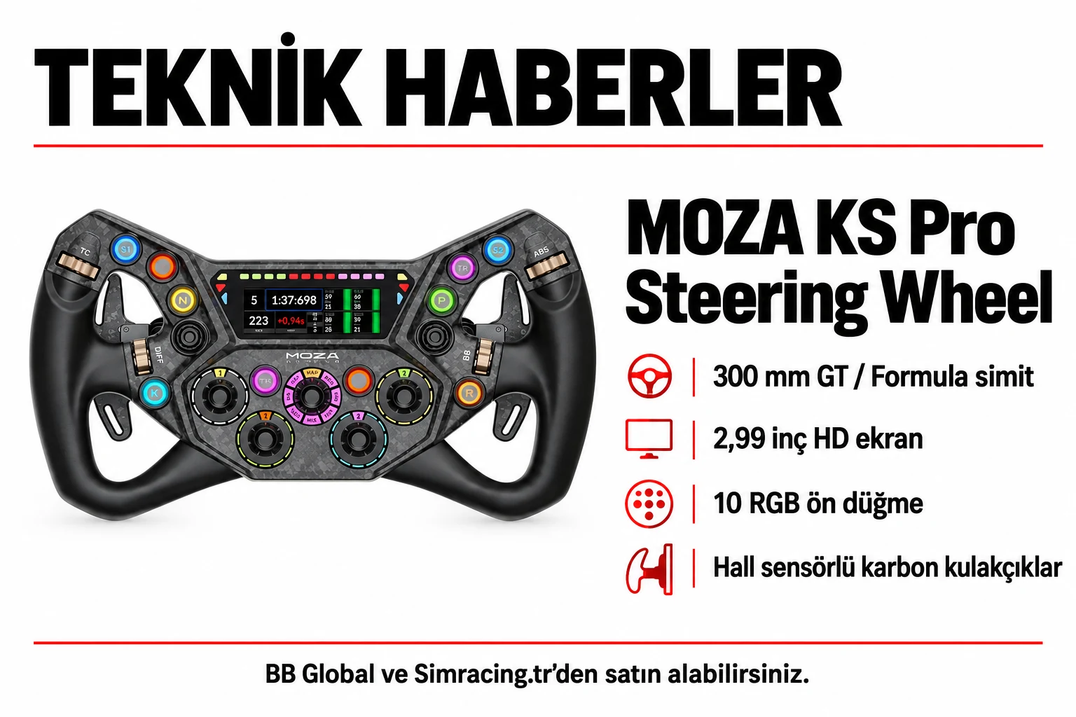 MOZA KS Pro Steering Wheel – Teknik Detaylar