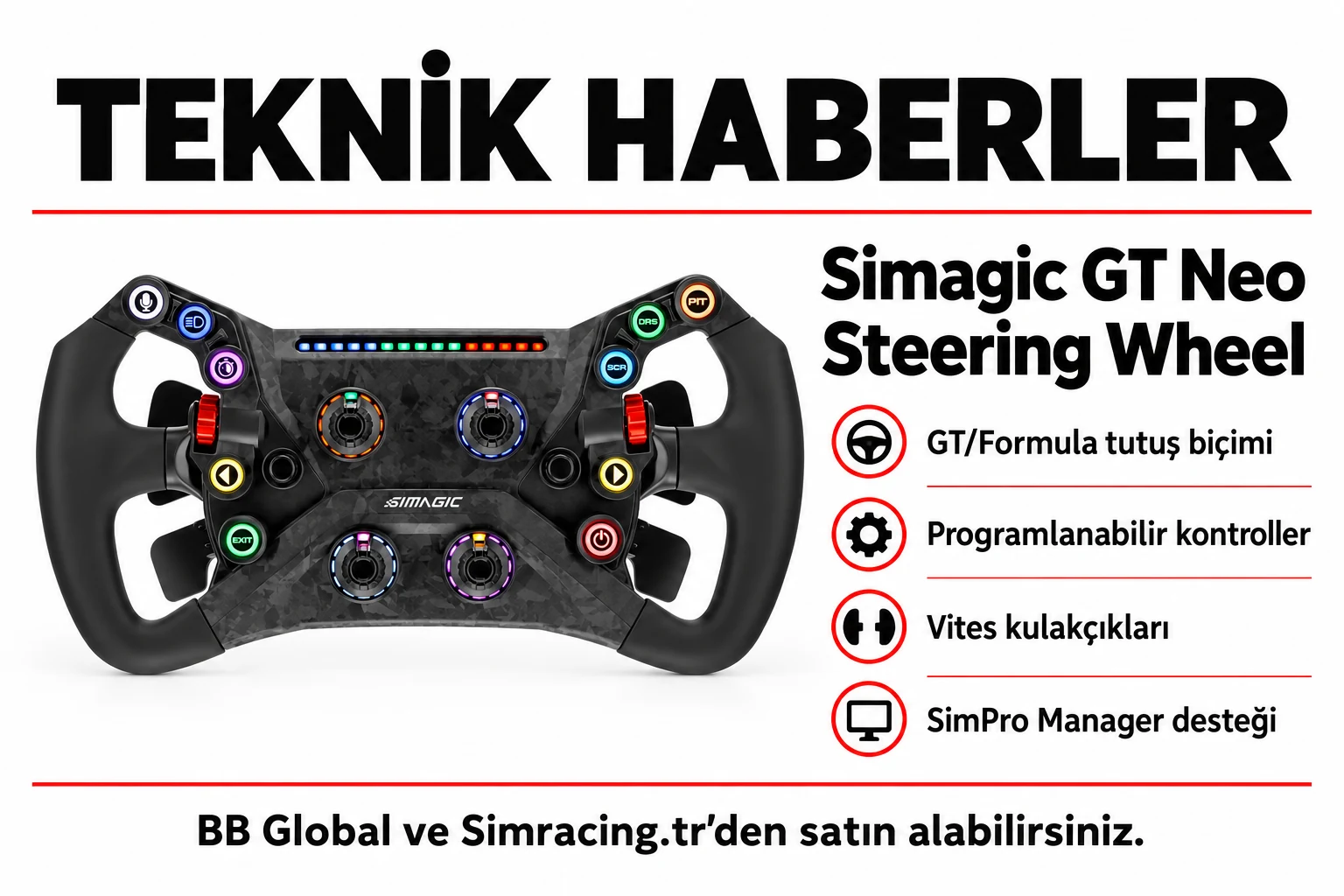 Simagic GT Neo Steering Wheel – Teknik Detaylar
