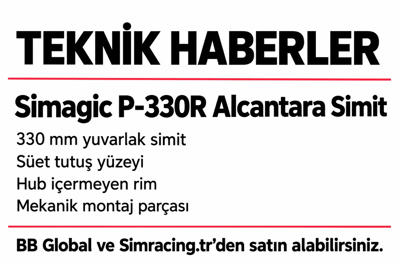 Simagic P-330R Alcantara Simit – Teknik Detaylar