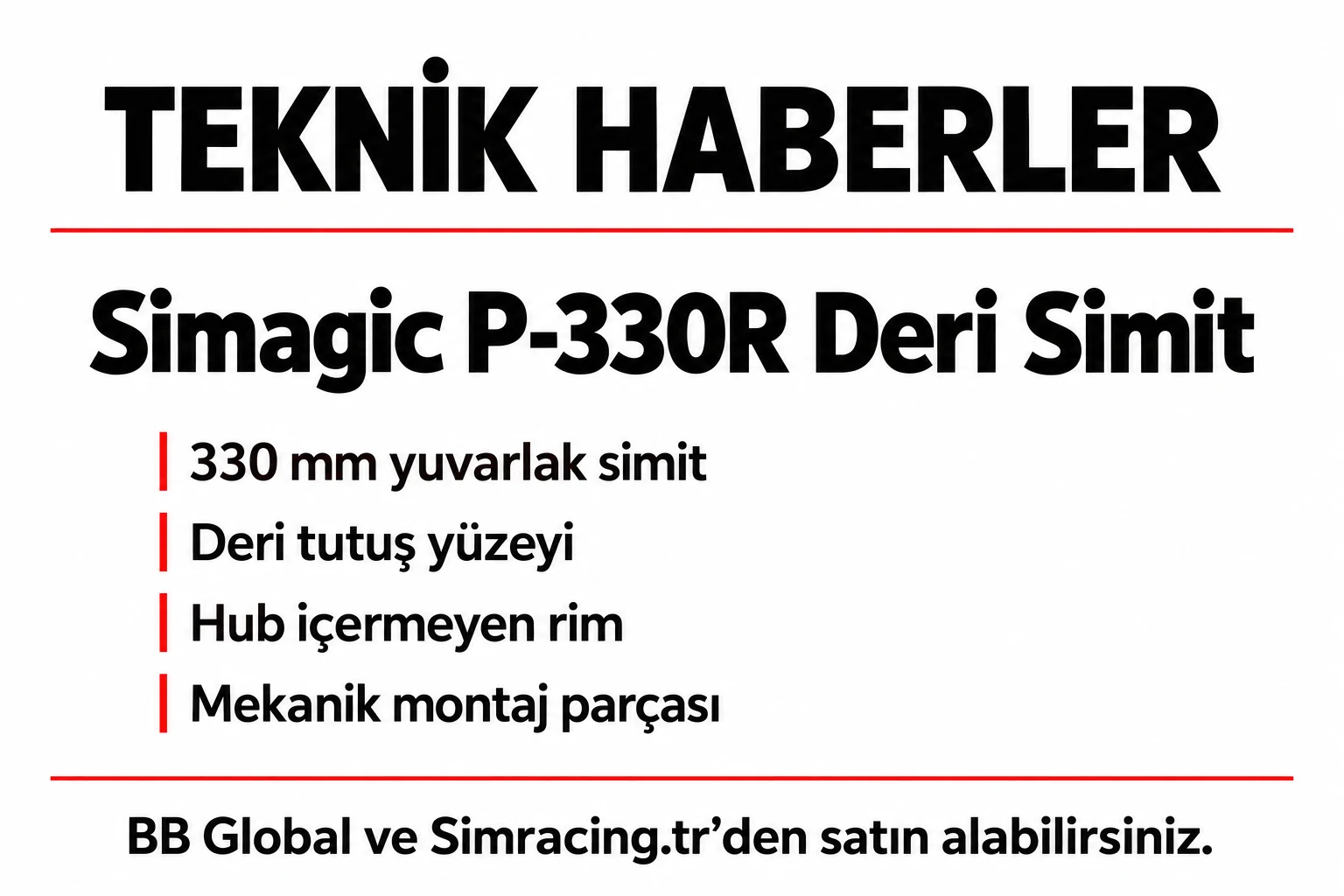 Simagic P-330R Deri Simit – Teknik Detaylar