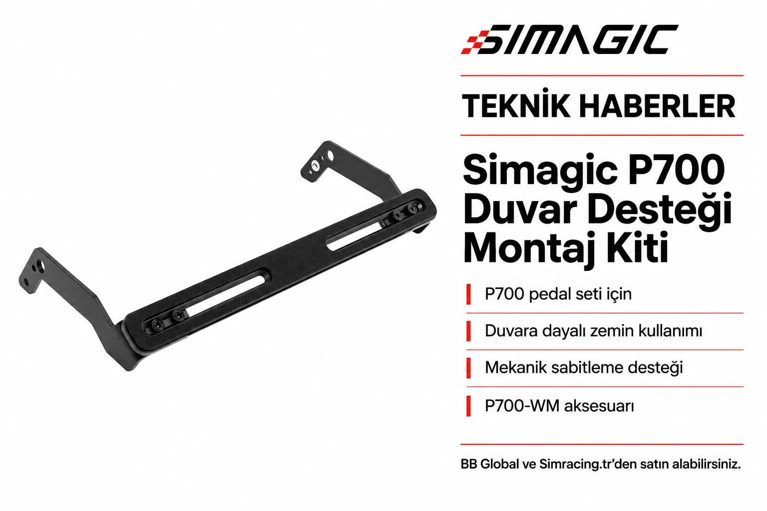 Simagic P700 Duvar Desteği Montaj Kiti – Teknik Detaylar