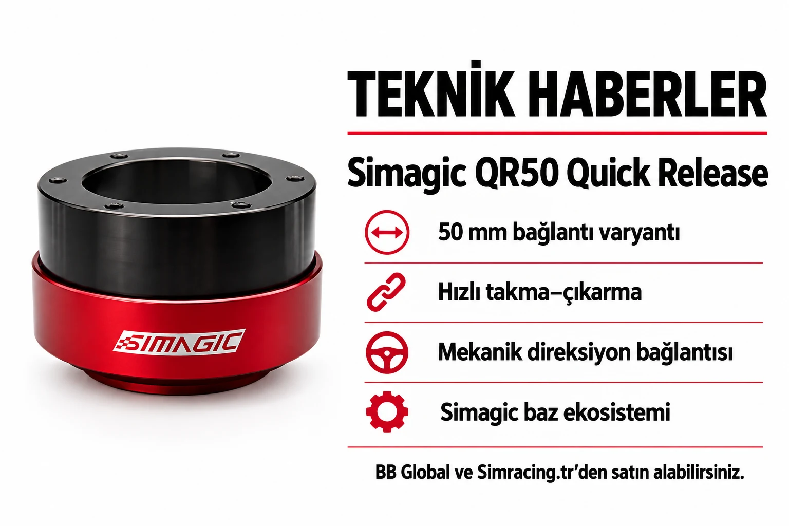 Simagic QR50 Quick Release – Teknik Detaylar