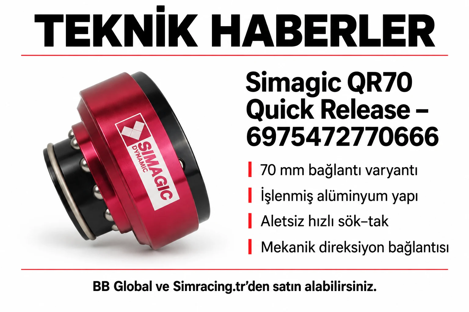 Simagic QR70 Quick Release – 6975472770666 – Teknik Detaylar