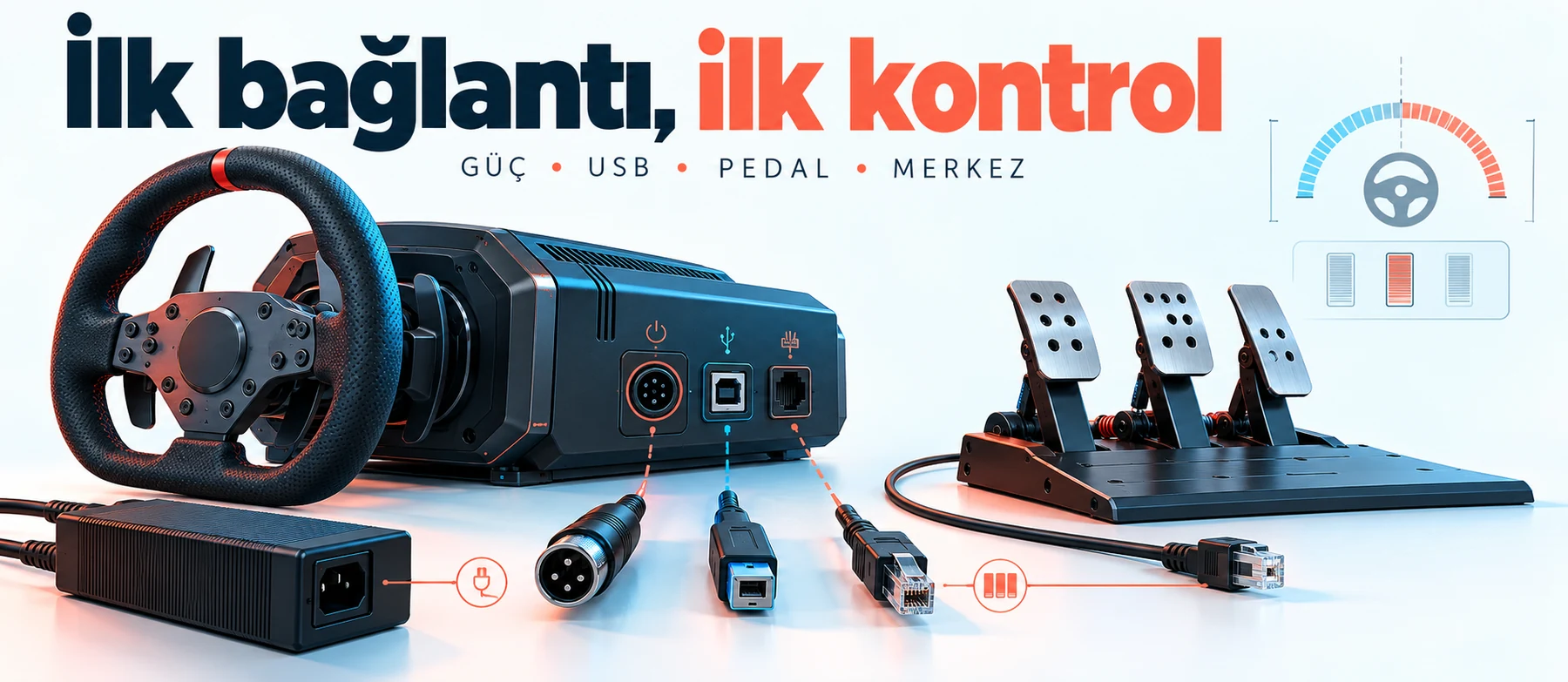 Güç, USB ve pedal bağlantısı — Simracing Akademi 014/1